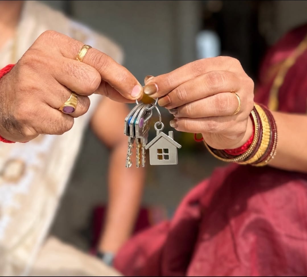 Ashtasiddhi Estate Agency client receiving their new home keys